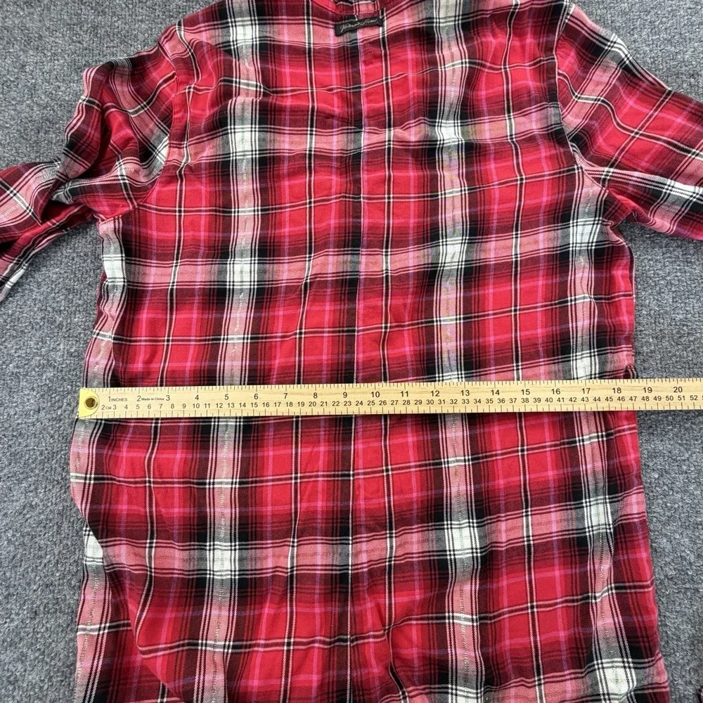Victoria's Secret Red Plaid Pajama‎ Set S Button-Front Top + Shorts Tie
